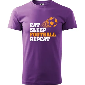 Pánské oblečení DOBRÝ TRIKO Pánské tričko Eat sleep football Velikost: 2XL, Barva: Fialová