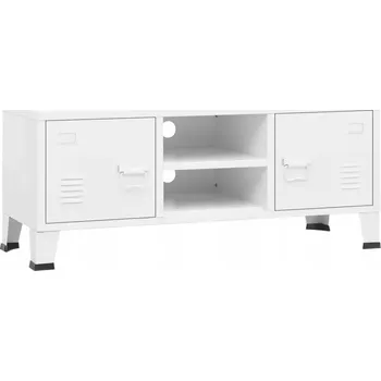Televizní stolek TV stolek kovový 105x35x42 bílý