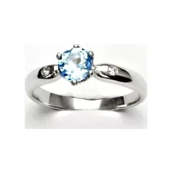 Prsten Stříbrný prsten přírodní topaz swiss - VLZDR048 (Stříbrný prsten s topazem 4,5 mm)