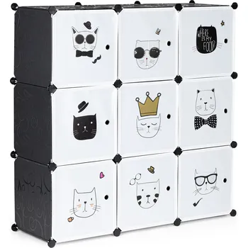 Dětská skříň Modulární dětská policová skříň s 9 policemi