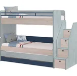 Čilek Patrová postel pro 3 děti 90x200 cm s úložným prostorem (schody) Trio Studio