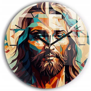 Hodiny Nástěnné Hodiny Retro Loft do Obýváku Předsíně Abstrakce tvář Ježíše