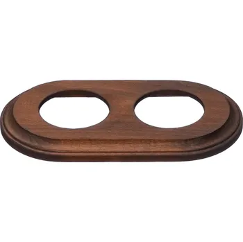 vypínač Rámeček dřevěný dvojitý pro zásuvky a vypínače pod omítku, tmavé dřevo