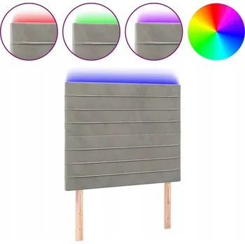 LED záhlaví postele světle šedé 100x118/128cm