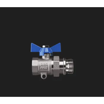 Ventil WIGELL Kulový kohout modrý NIKL 1" přímý se šroubením k rozdělovači