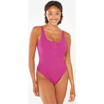 Dámské plavky OLAIAN Dámské jednodílné surfařské plavky s texturou Aurely 38 FIALOVÁ