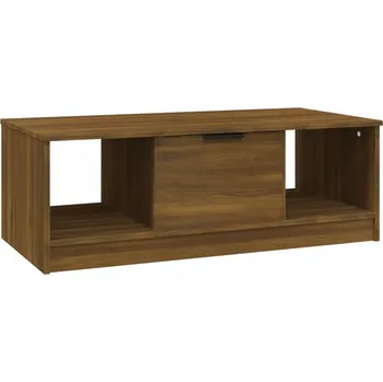 Konferenční stolek Konferenční stolek s přihrádkami – hnědý dub, 102x50x36 cm