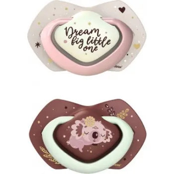 Dětské zboží Canpol babies Set symetrických silikonových dudlíků Light touch 0-6m SLEEPY KOALA růžový