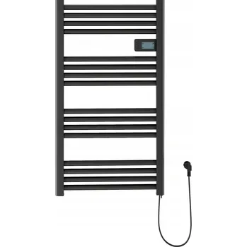 Radiátor Erga Pago, elektrické topné těleso 960x540 mm s digitálním termostatem, 500W, černá matná, ERG-LAV-GRZE-E-ALU-960540-BK