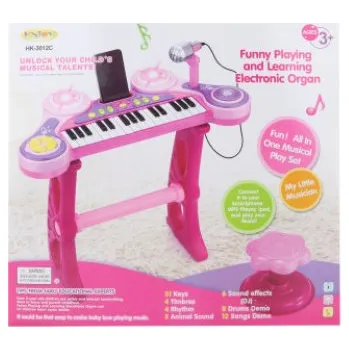Hudební nástroj pro děti Piánko na baterie růžové
