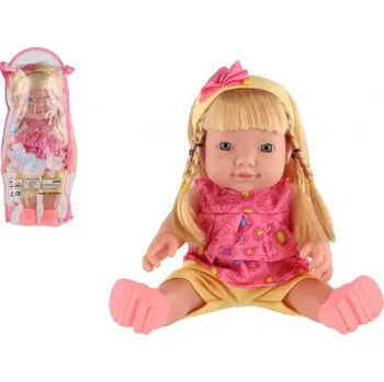 Panenka Teddies Panenka pevné tělo plast 30 cm na baterie se zvukem 2 druhy v plastové taštičce