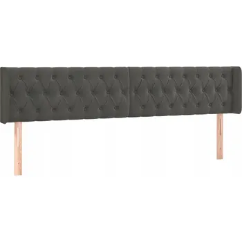 Čelo postele ušák samet tmavě šedá 183x16x78/88 cm