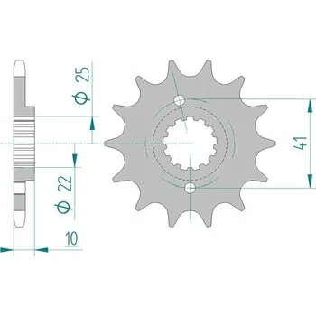Nářadí na motocykly Přední pastorek Afam 20509 14 zubů, rozměr 520