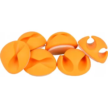 Organizéry kabelů HomeGadget CO-0002-BR hnědé, 6 kusů