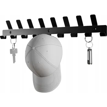 Věšák Kovový věšák rovný na oblečení a klíče 60 cm do předsíně nebo pokoje