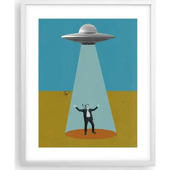Obraz Obraz plakát v bílém rámu 40x50 cm - UFO foto plakát do obýváku