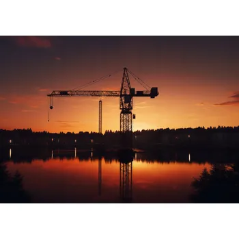 Plakát Plakát Soumrak nad jeřábem bez rámu 100 x 70 cm