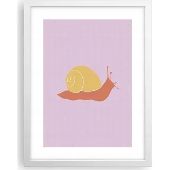 Obraz Obraz plakát v bílém rámu do obýváku 30x40 hlemýžď foto plakáty na zeď