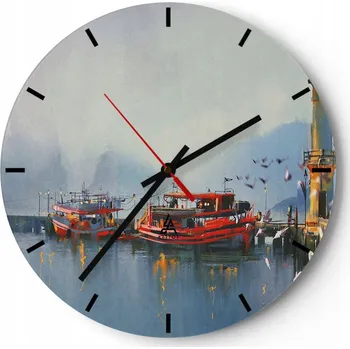 Hodiny Nástěnné hodiny do kuchyně 30x30 Krajina Skleněné hodiny do obýváku Tiché