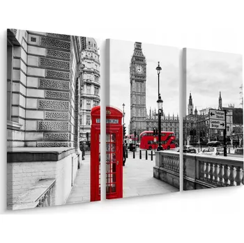 Obraz Obraz 3dílný Telefonní budka LONDÝN 120x80