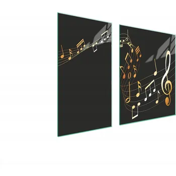 Obraz SKLENĚNÁ OCHRANNÁ DESKA NA SPORÁK 90x52 HUDBA TVRZENÉ SKLO