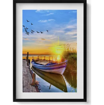 Obraz Obraz na zeď dekorace interiéru Výhled na jezero a západ slunce 50x70 cm