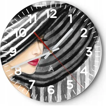 Hodiny Nástěnné hodiny do kuchyně 30x30 Žena Skleněné hodiny do obýváku Loft Tiché