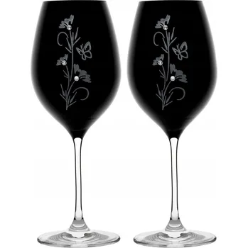 Sklenice Skleničky na likér, skleničky na bílé víno, skleničky na červené víno, poháry Celebration BlackFlower bezbarvé 470 ml 2 ks