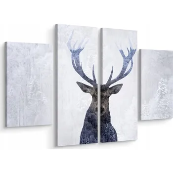 Obraz Čtyřdílný obraz ABSTRAKTNÍ Jelen Dekor 80x60