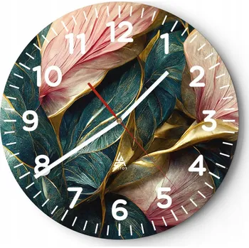 Hodiny Nástěnné hodiny do kuchyně 30x30 Art Deco Skleněné hodiny do obýváku Loft Tiché