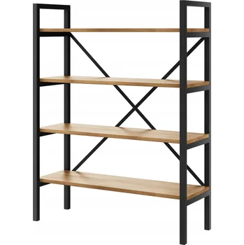 Knihovna Regál Loft industriální na knihy dub D4-40 60cm