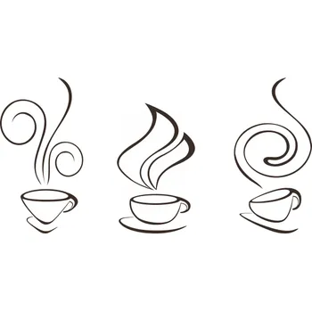 Obraz Samolepky na zeď Drukant Kelímky K015 140x70 cm černé 3 kusy