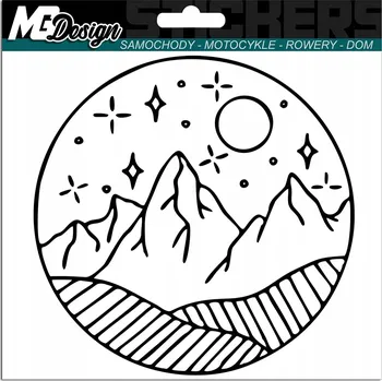 Samolepicí dekorace na vozidlo NÁLEPKA na auto ZEMĚ HORY KRAJINA HVĚZDY 15x15