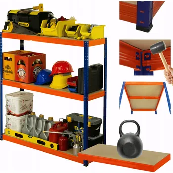 Dílenský regál Kovový regál do garáže a skladu HELIOS 106x90x50 cm, 3 police, nosnost 175 kg/police