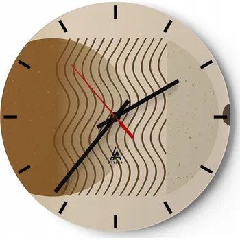 Hodiny Velké nástěnné hodiny 40x40 Abstrakce Skleněné hodiny Kulatý Tiché