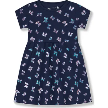 Dívčí šaty Dívčí šaty - Wolf S2514, tmavě modrá Barva: Modrá tmavě, Velikost: 128