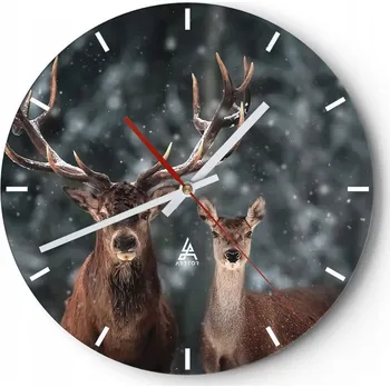 Hodiny Nástěnné hodiny do kuchyně 30x30 Jelen | Skleněné hodiny do obýváku Loft Tiché