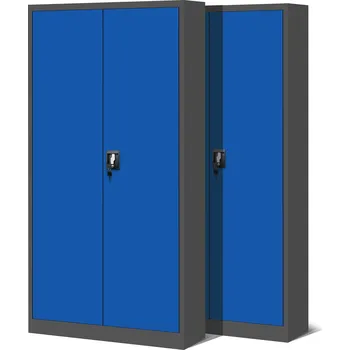 Šatní skříň SADA: 2x Kovová Kancelářská Skříň JAN NOWAK JAN H 195 Antracitově-modrá