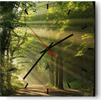 Hodiny Velké nástěnné hodiny 40x40 Krajina Skleněné hodiny Tiché