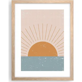 Obraz Obraz plakát v rámu světlý dub do obýváku 30x40 slunce foto na zeď