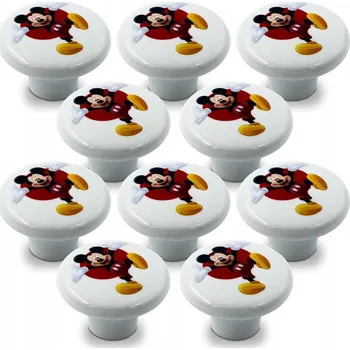 Nábytkové kování Nábytková úchytka knopka vícebarevná bílá lesklá 4 x 4 x 2,6 cm