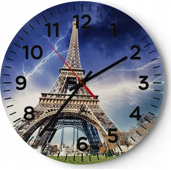 Hodiny Kuchyňské nástěnné hodiny 30x30 Město Moderní skleněné hodiny do obýváku Tiché