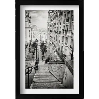 Obraz Moderní nástěnná dekorace Černobílý pohled na městskou uličku 20x30 cm