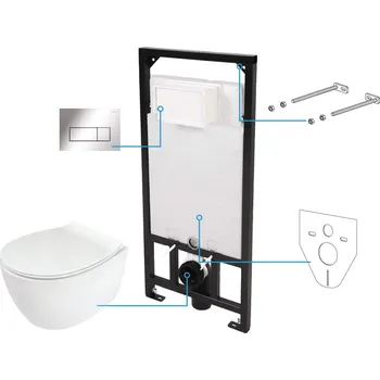 Klozet DEANTE - Silia bílá - Toaletní set, podomítkový, 6v1 CDLS6ZPW