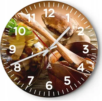 Hodiny Nástěnné hodiny do obýváku 40x40 Gastronomie Hodiny na skle Loft Tiché