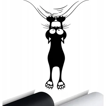 Samolepicí dekorace na vozidlo SAMOLEPKA na auto PADAJÍCÍ KOČKA KOTĚ 16x22 cm
