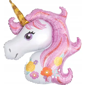 Balónek Fóliový balónek Jednorožec růžový 82x110cm