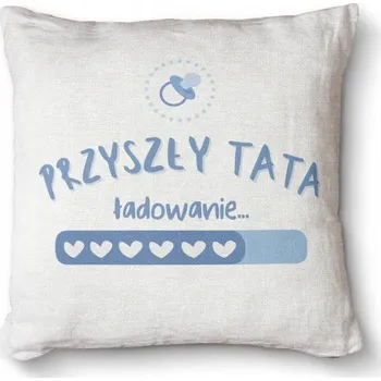 Dekorativní polštářek Foto polštář s potiskem 40x40 - Budoucí táta - nabíjení dudlíku