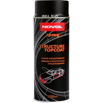 Barva ve spreji ČERNÝ STRUKTURNÍ SPREJ na plasty s podkladem NOVOL 500 ML 675