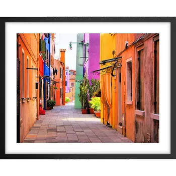 Obraz Foto obraz plakát na zeď v černém rámu 50x40 město plakáty do obýváku